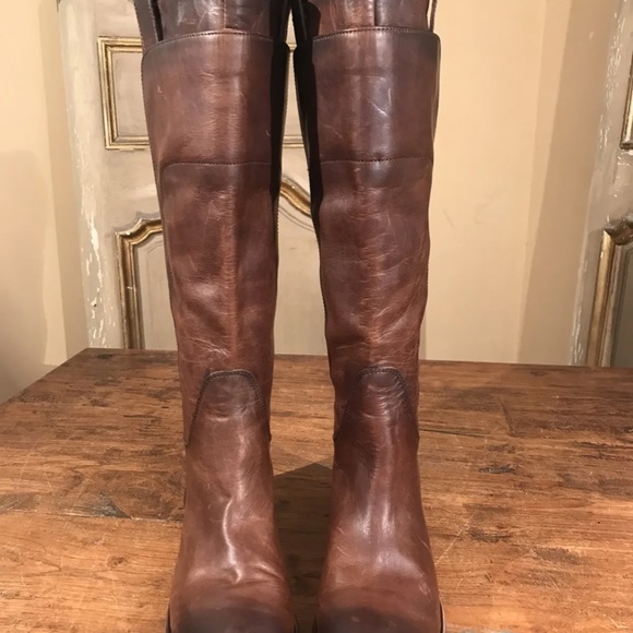 FRYE PAIGE Over The Knee Equestrian Campus Women's Boots Slip On Size 6 B Brown - Picture 6 of 8